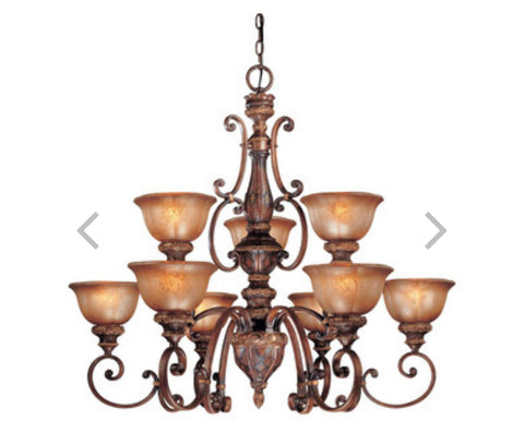 Illuminati - 9 Lights - Chandelier - Bronze Finish