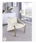 Cream and Gold Accent Chair